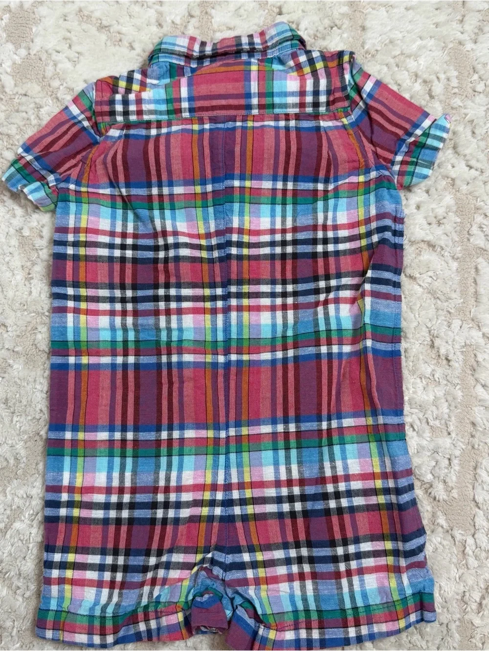 Ralph Lauren Kids Multicolor Plaid Short-Sleeve Romper